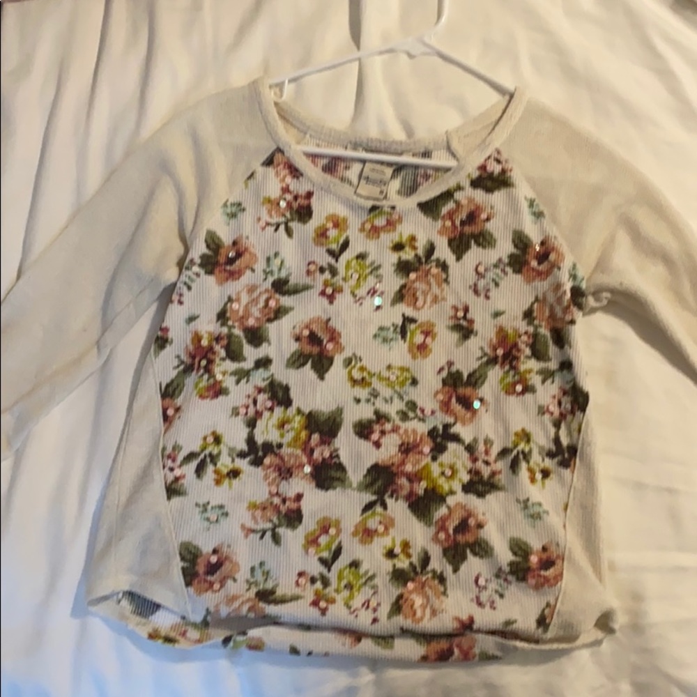 Sparkly Flower Long Sleeve Shirt